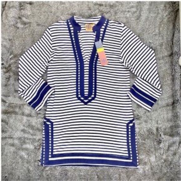 NWT! Tory Burch Striped Terry Tunic - Picture 3 of 9